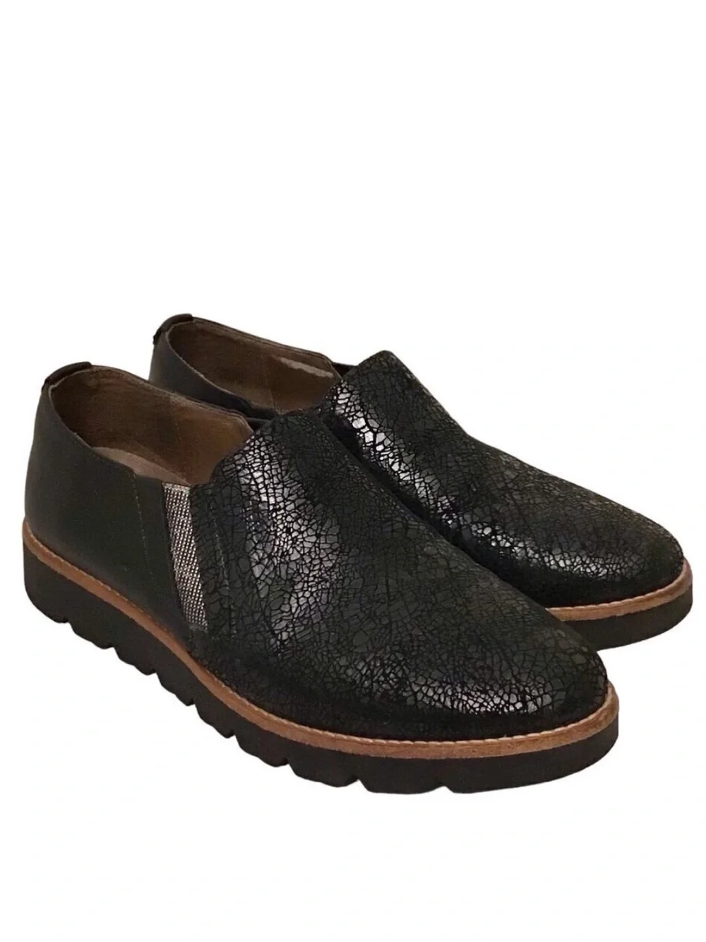 SoftWaves 6-6.5 (37) Women’s Comfort Slip On Leather Shoes Black Portugal